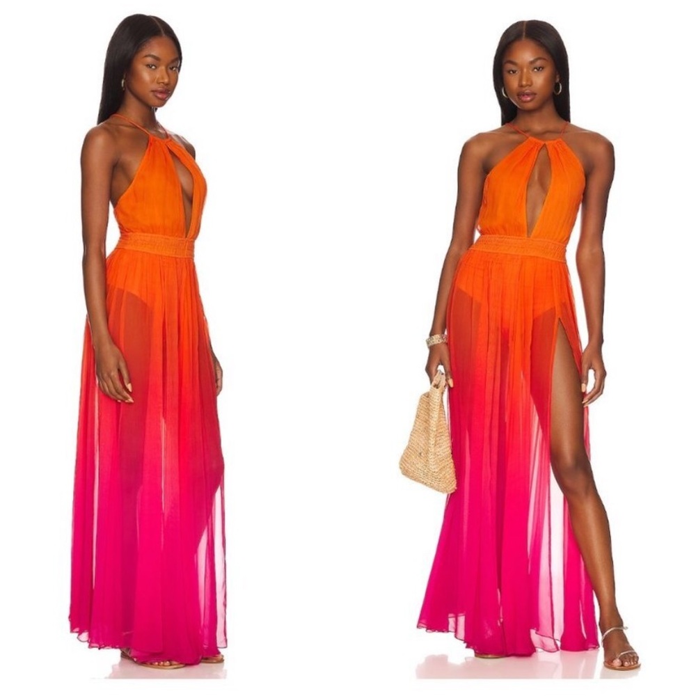 Rococo Sand Orange and Pink Skye Gown